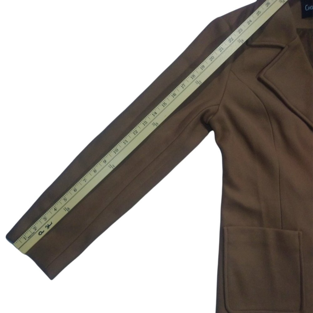 Chouyatou Women Elegant Notched Collar Double Breasted Wool Blend Over Coat (S) - Picture 10 of 11